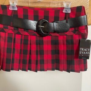 Vans Red and Black Plaid Skirt